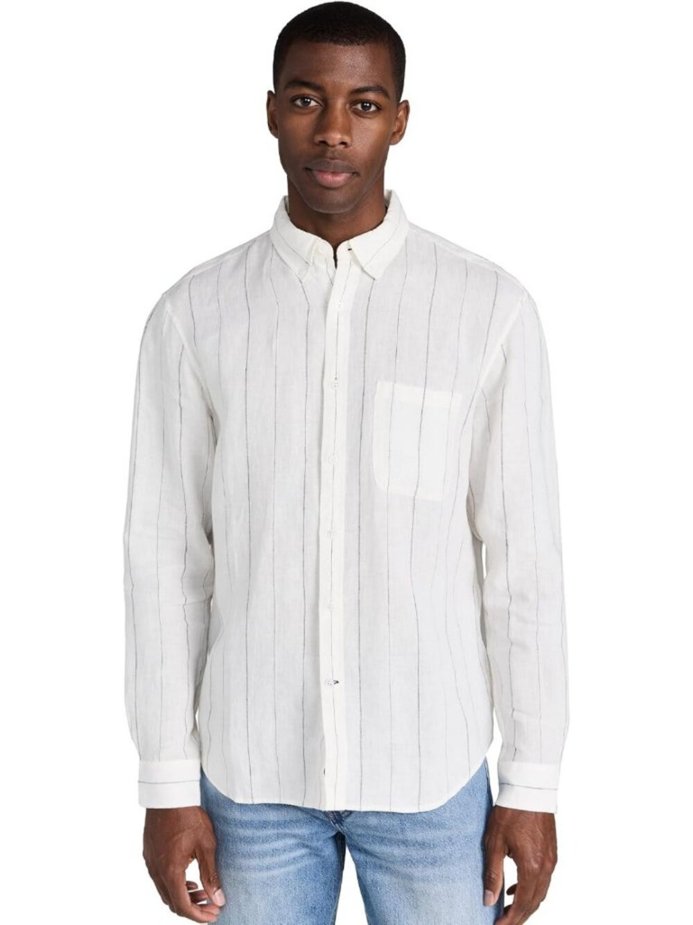 Stylish Men's Wide Stripe Linen Shirt - Lightweight, Breathable Summer Top